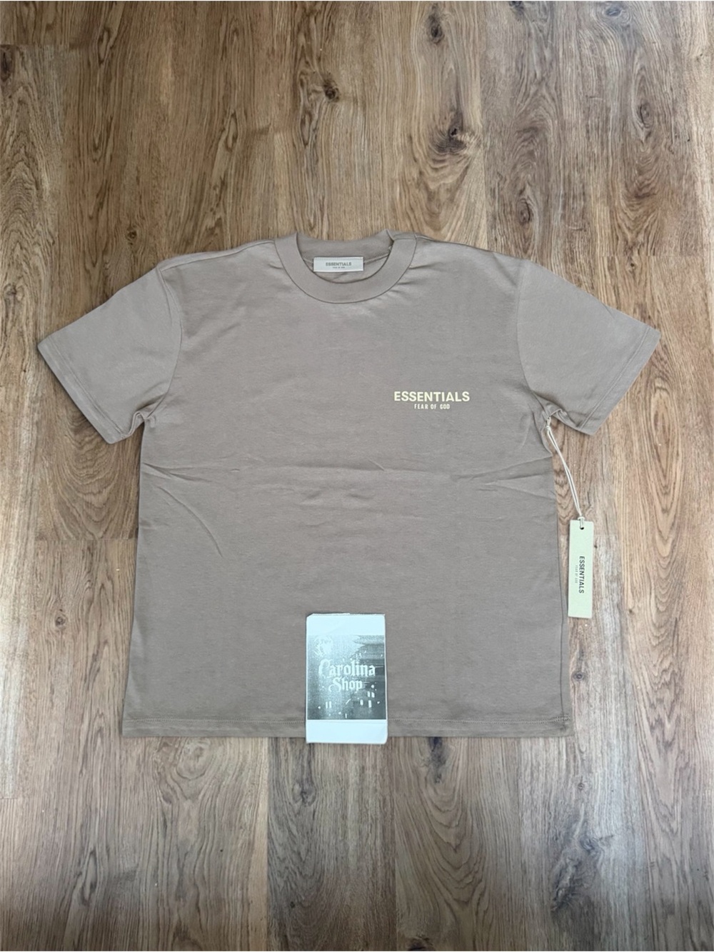 ESSENTIALS Men’s Desert Taupe Crew Neck Logo Tee 🏜️